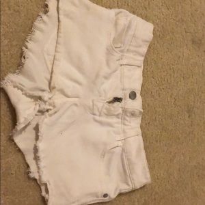 White denim shorts